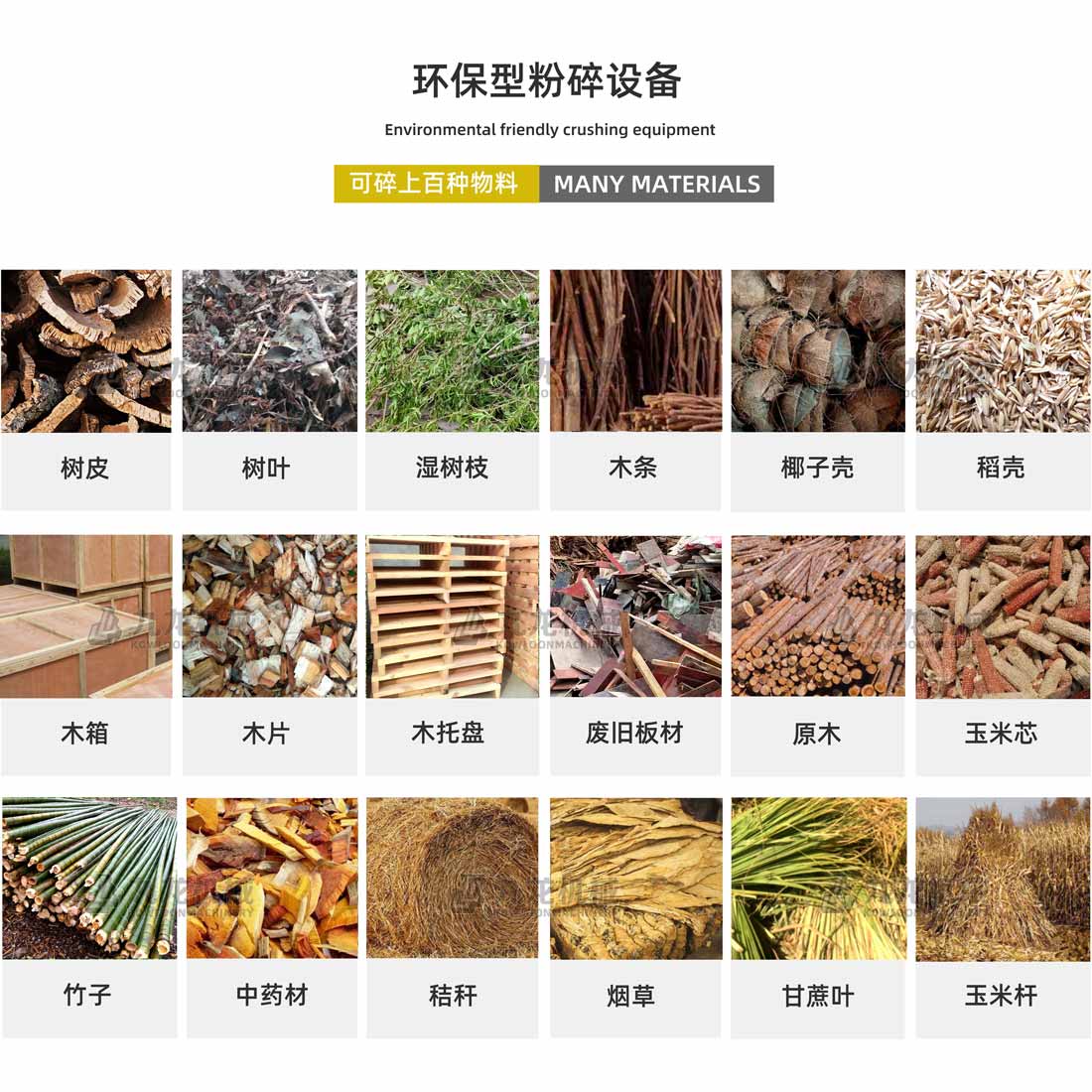 木頭粉碎機適（shì）用物料