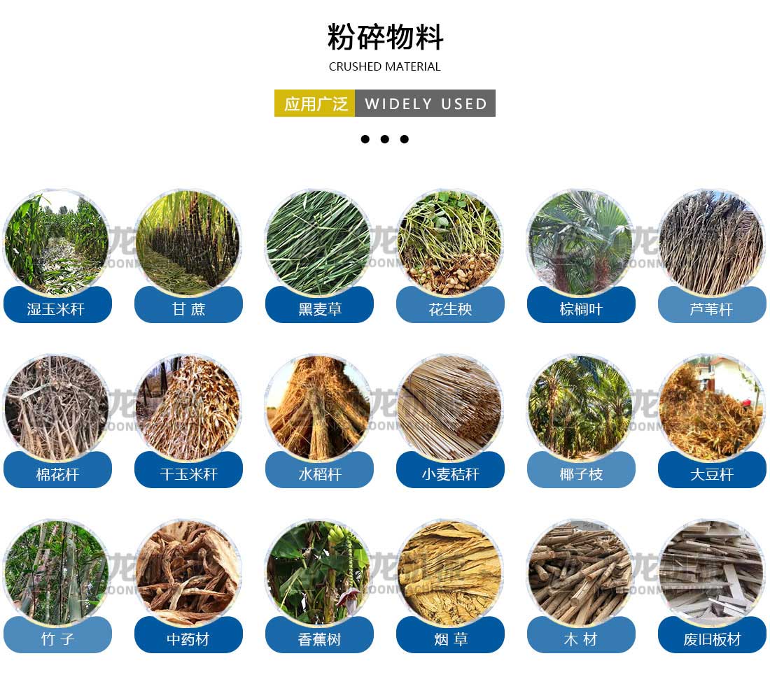 玉米秸（jiē）稈粉碎機粉碎物料
